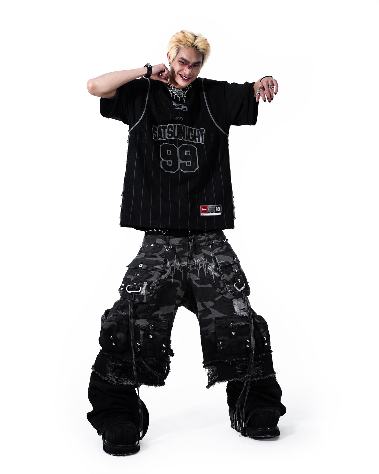 STREET-CAMO 2.0 - WASHED GREY DENIM SHORTS (PRE-ORDER)