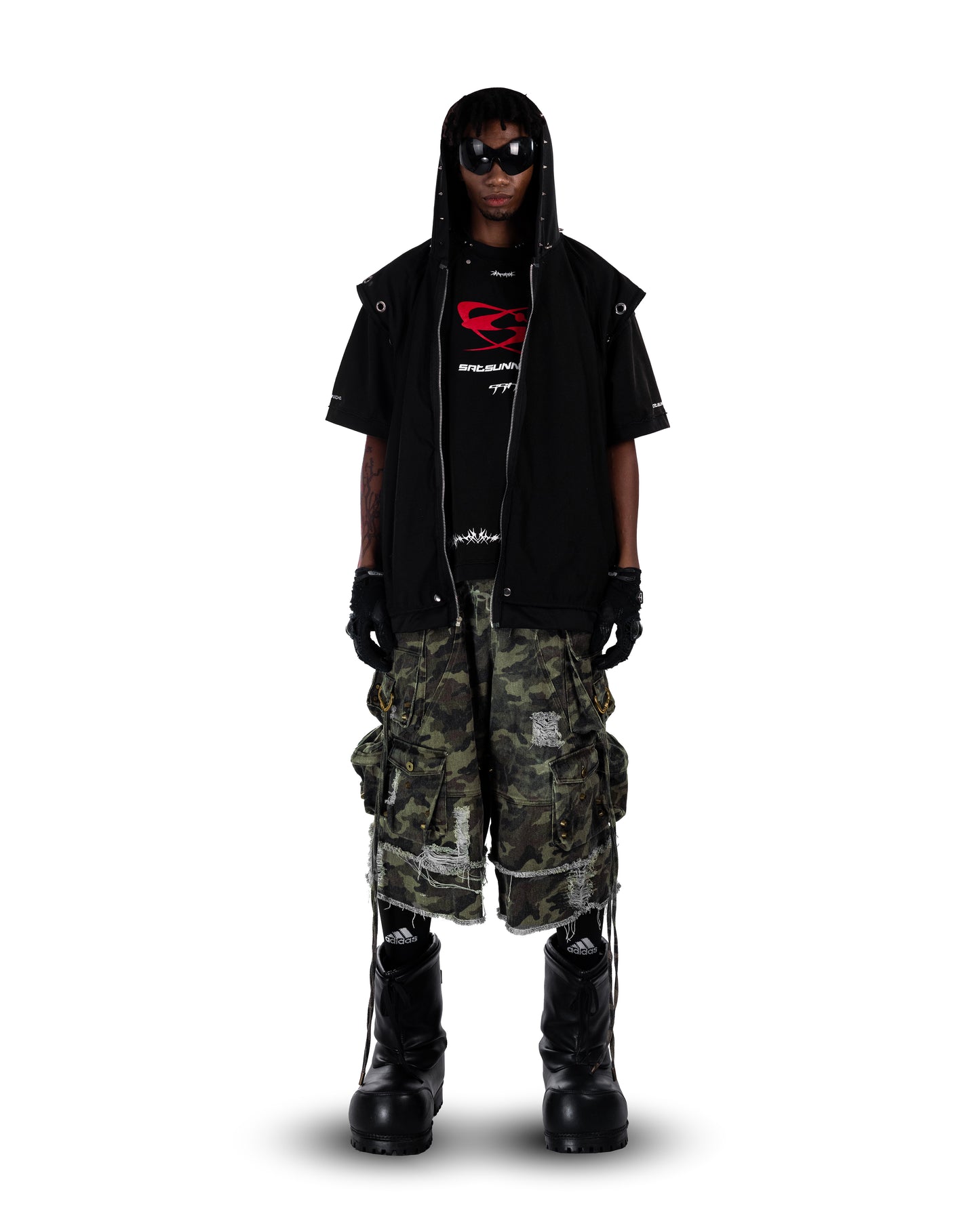 SSN V.02 <STREET-CAMO> WASHED SHORT PANTS - CAMO GREEN