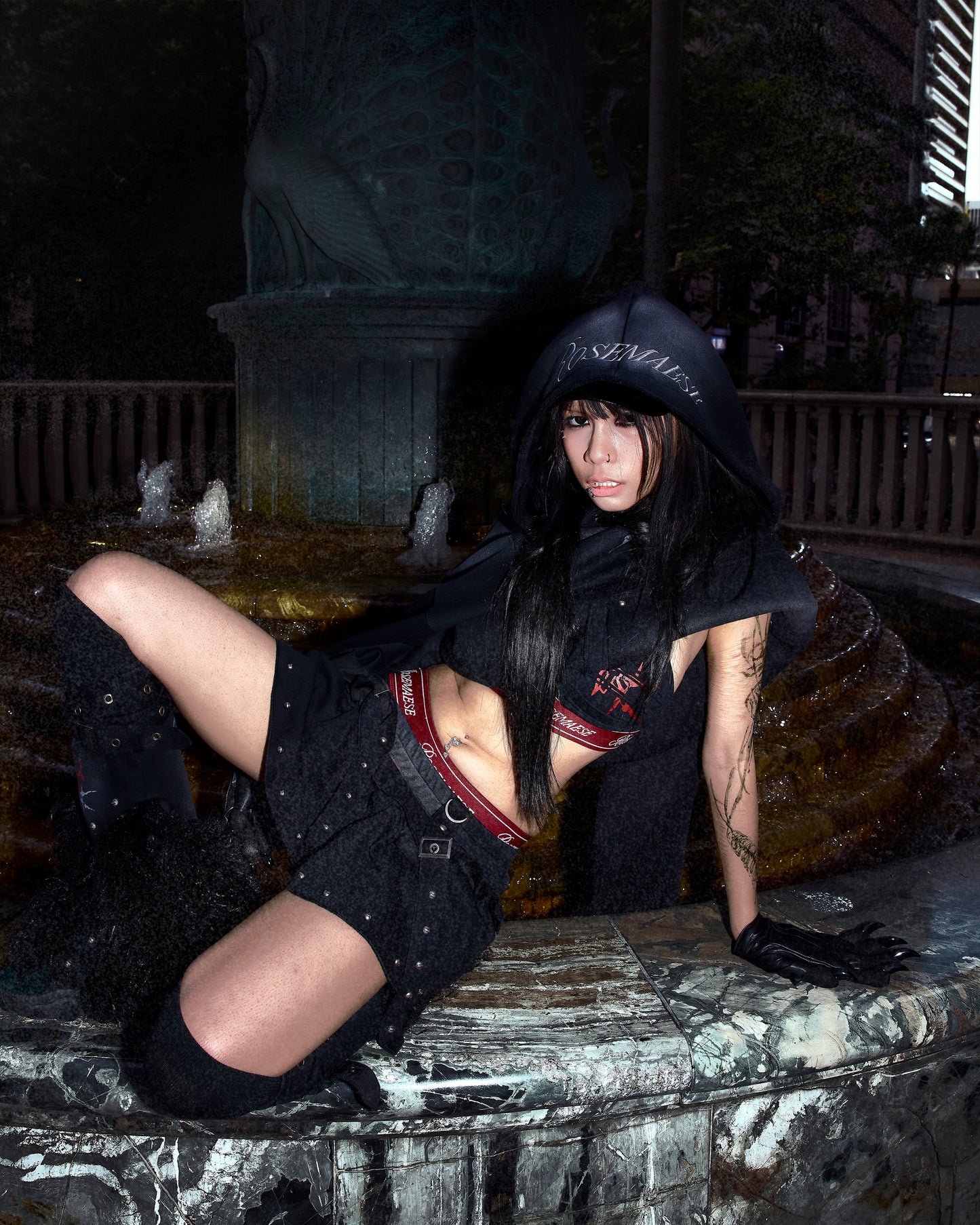 <NIGHT ROSE> BRALETTE SET - BLACK