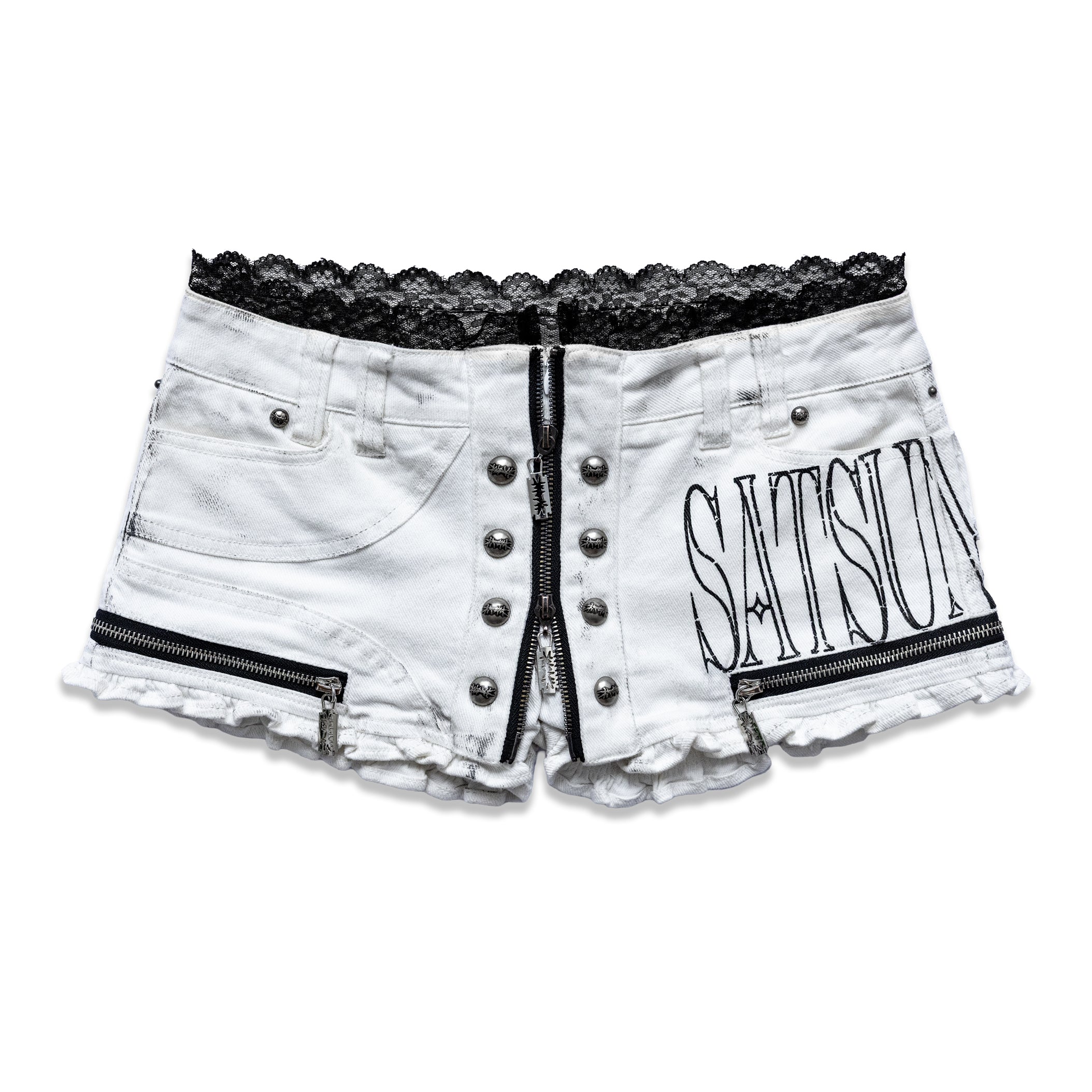 LACE TRIM HOT SHORTS - POLLUTED WHITE – SATSUN NIGHT
