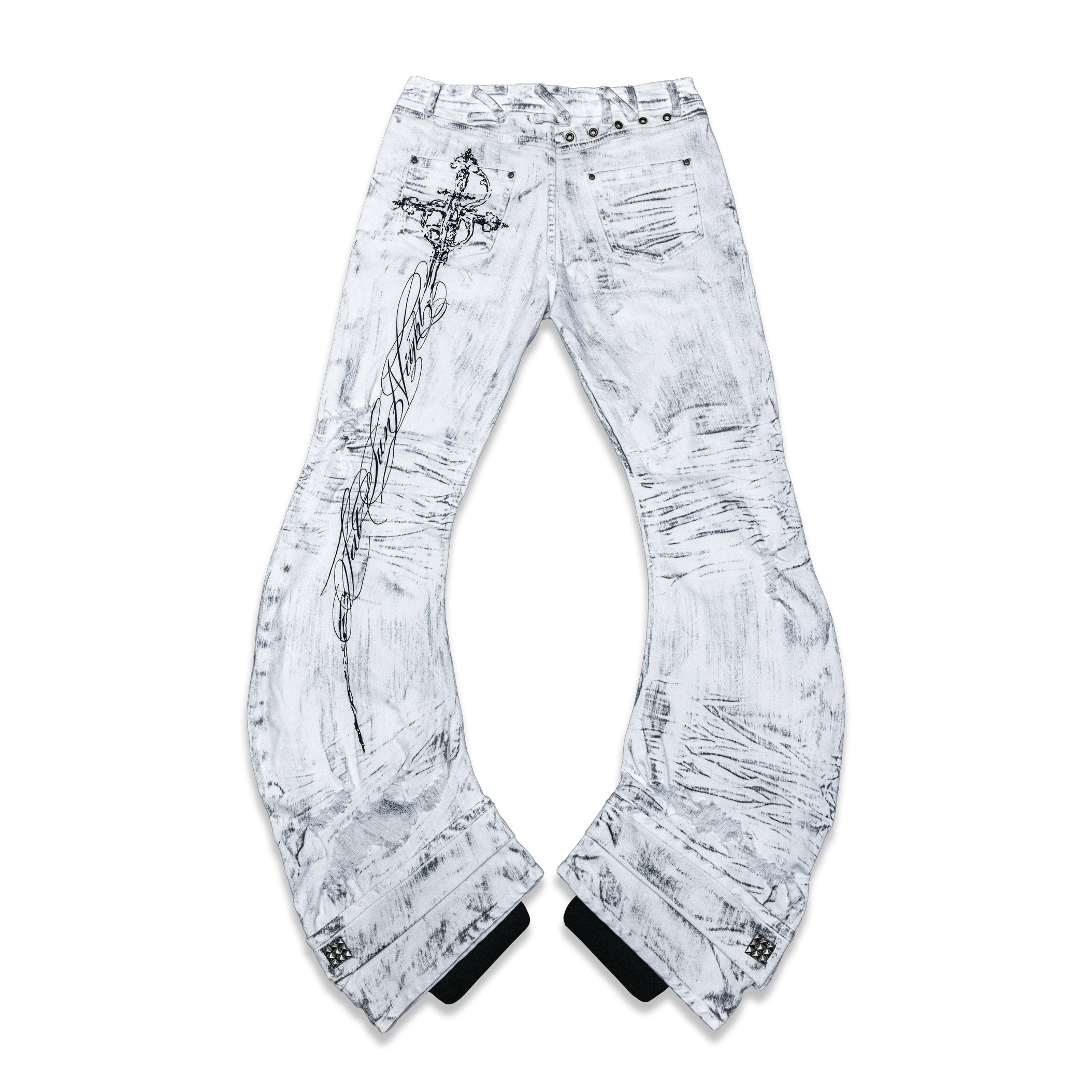 パンツ HEAVY-DUTY DENIM PANTS - POLLUTED WHITE CURVED DENIM PANTS - POLLUTED WHITE – SATSUN NIGHT