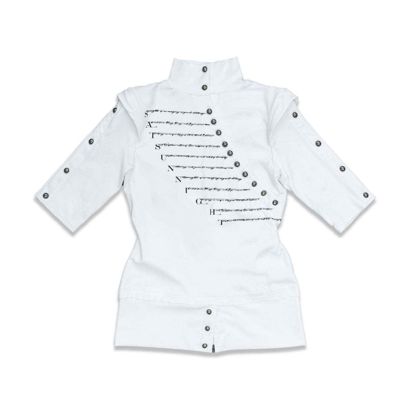 <LOST IN CASTLE> NAPOLEONIC HIGH NECK TOP - WHITE