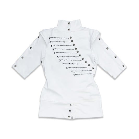 <LOST IN CASTLE> NAPOLEONIC HIGH NECK TOP - WHITE