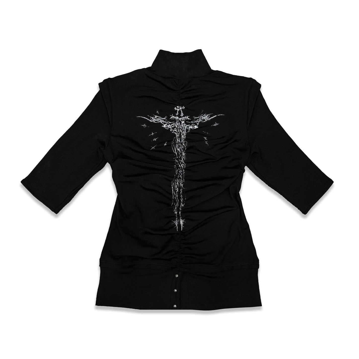 <LOST IN CASTLE> NAPOLEONIC HIGH NECK TOP - BLACK