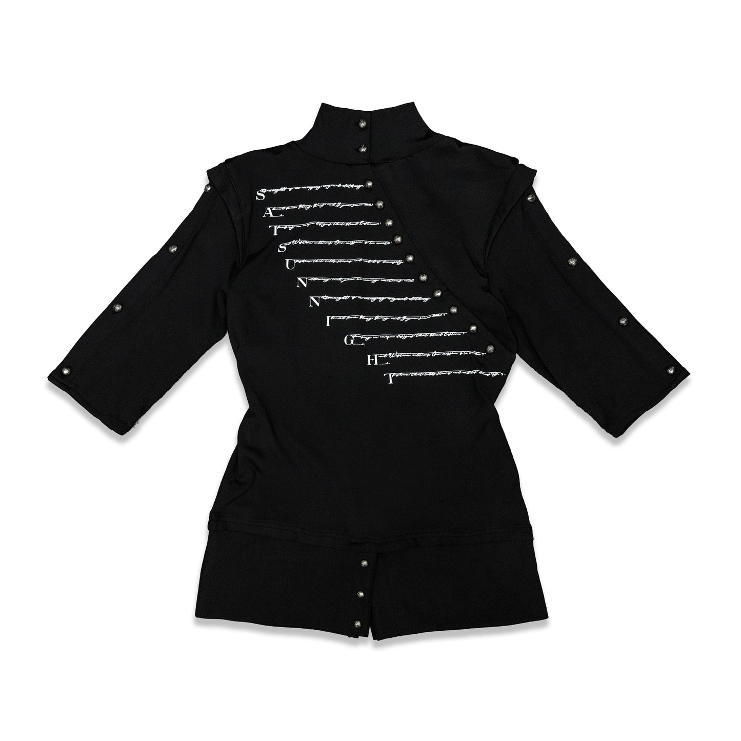 <LOST IN CASTLE> NAPOLEONIC HIGH NECK TOP - BLACK
