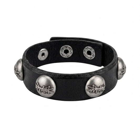 <SSN> LOGO METAL LEATHER STRAP