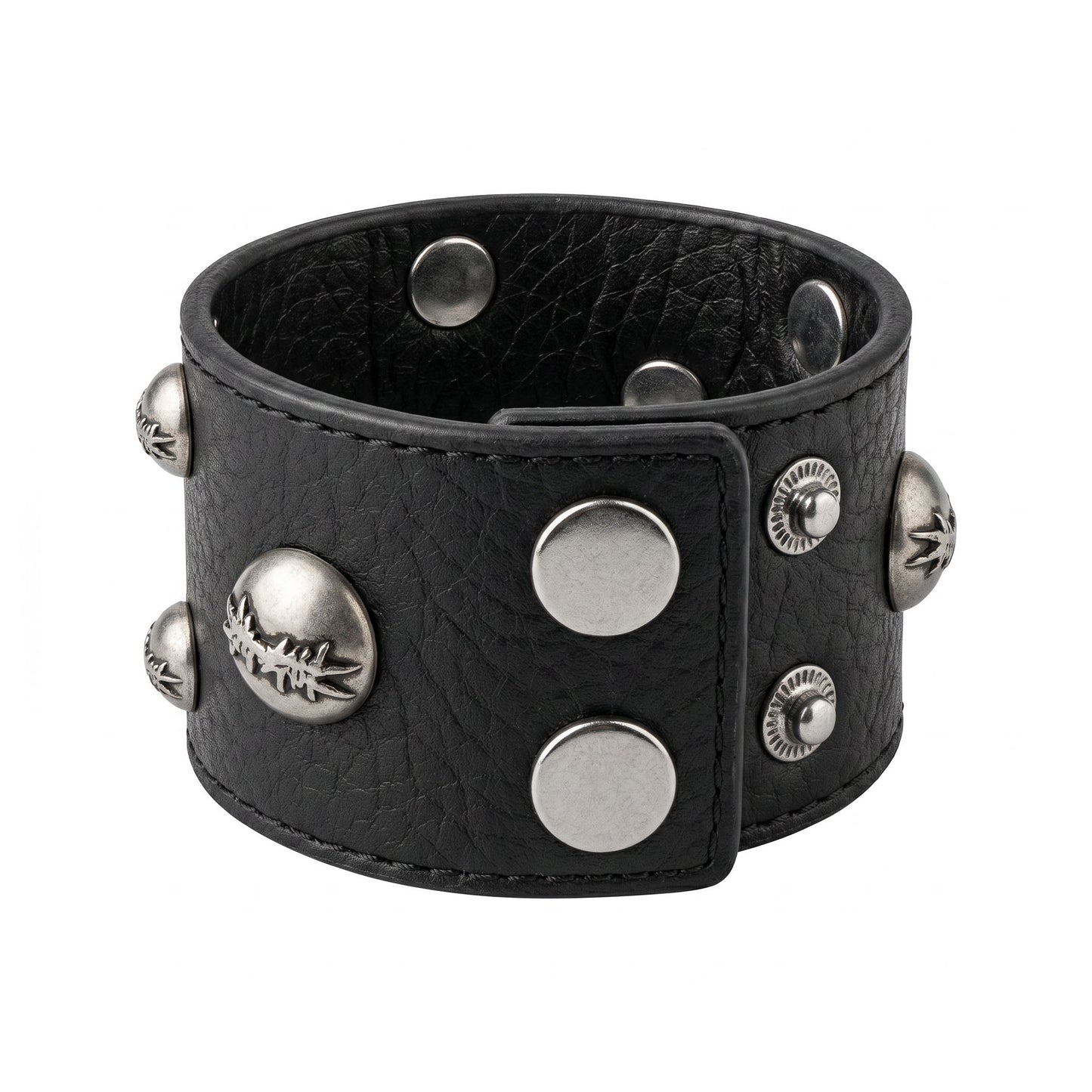 <SSN> DOUBLE LOGO METAL LEATHER STRAP