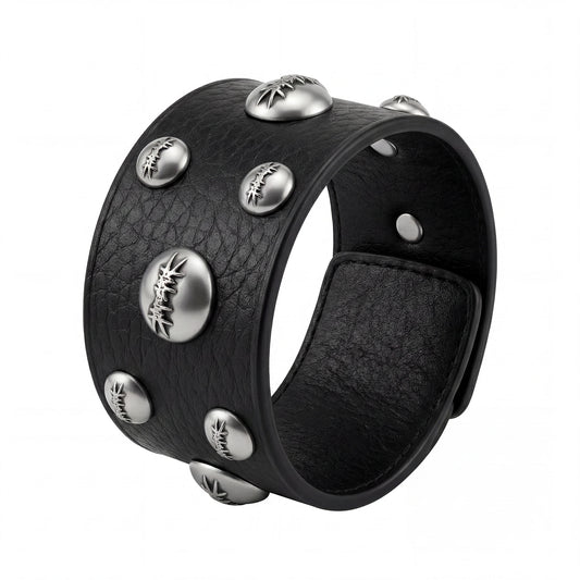 <SSN> DOUBLE LOGO METAL LEATHER STRAP