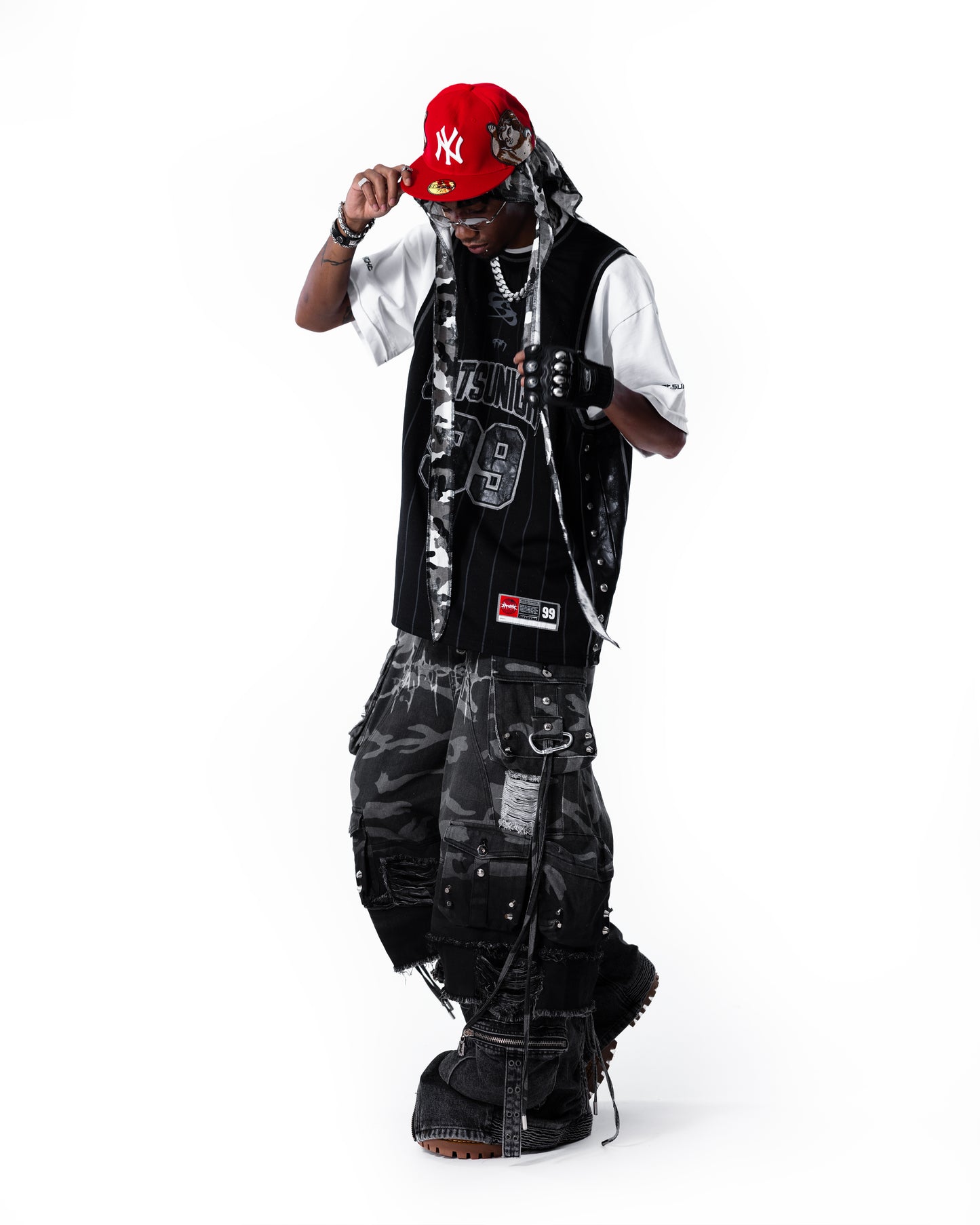 STREET-CAMO 2.0 - WASHED GREY DENIM SHORTS (PRE-ORDER)