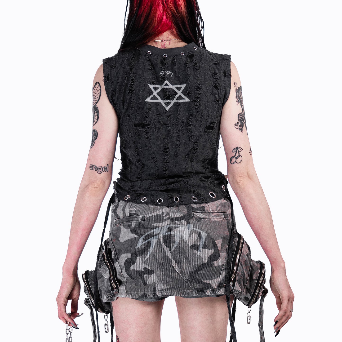 SSN V.01 <DEVIL^ANGEL FRIENDSHIP> GRUNGE TANK - GERY