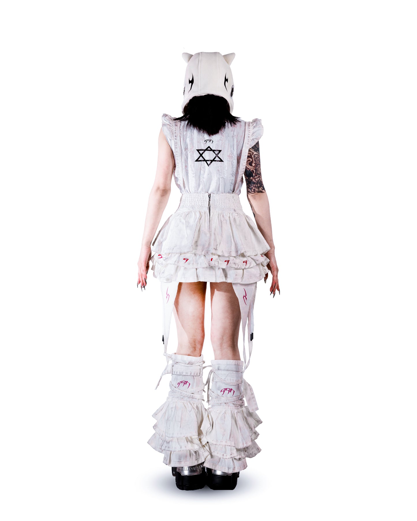 SSN V.01 <DEVIL^ANGEL FRIENDSHIP> HAND & LEG WARMER - POLLUTION WHITE