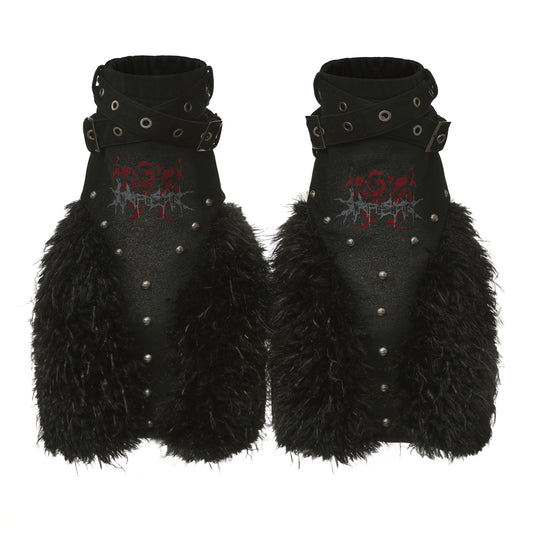 <NIGHT ROSE> LEG WARMERS - WASHED BLACK