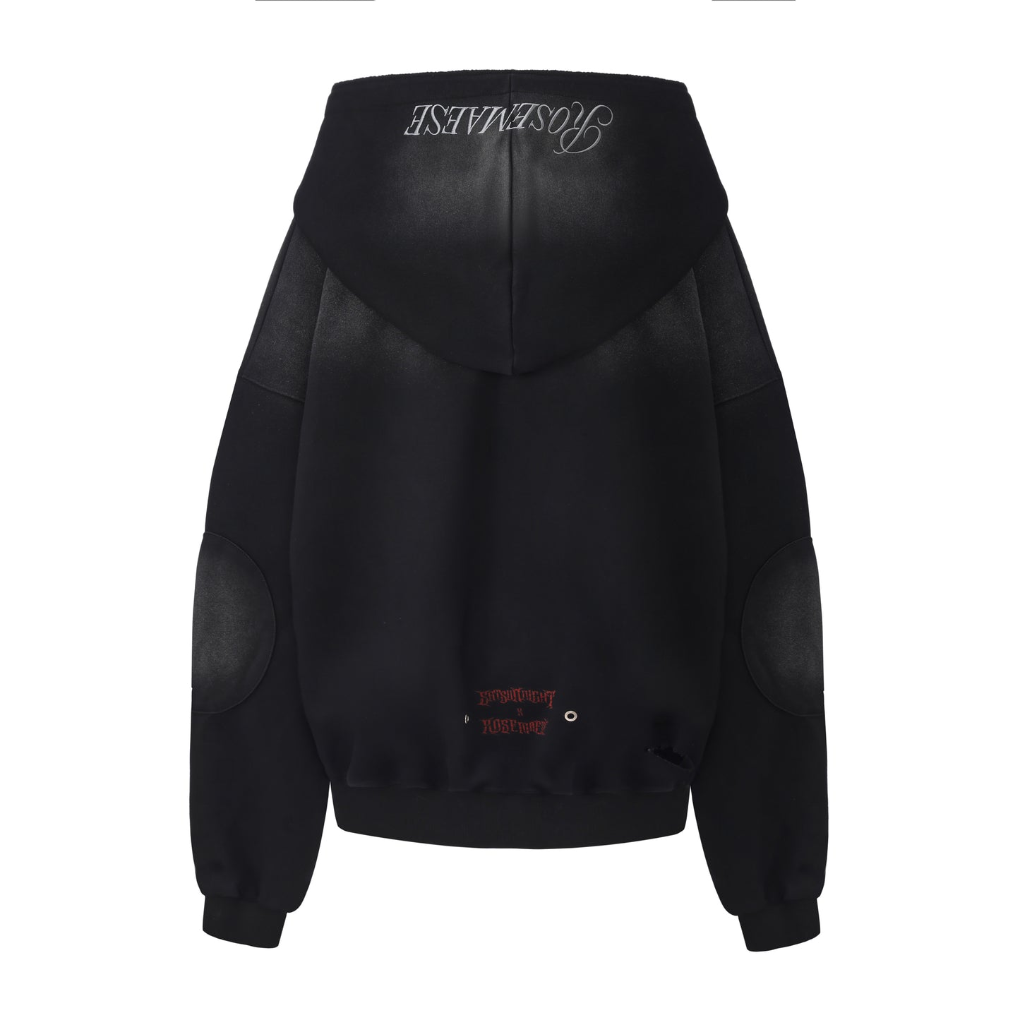 <NIGHT ROSE> HOODIE - WASHED BLACK