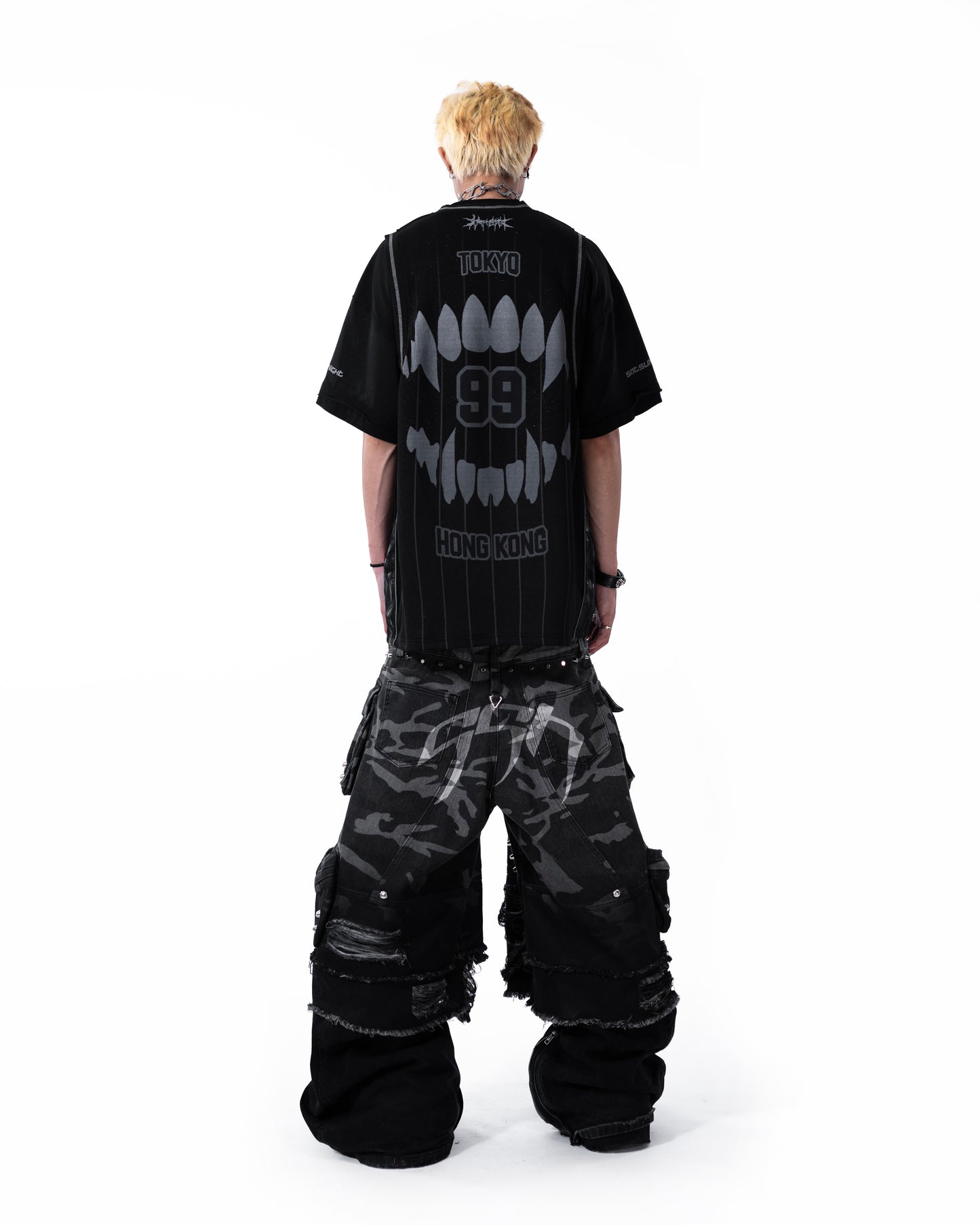 STREET-CAMO 2.0 - WASHED GREY DENIM SHORTS (PRE-ORDER)