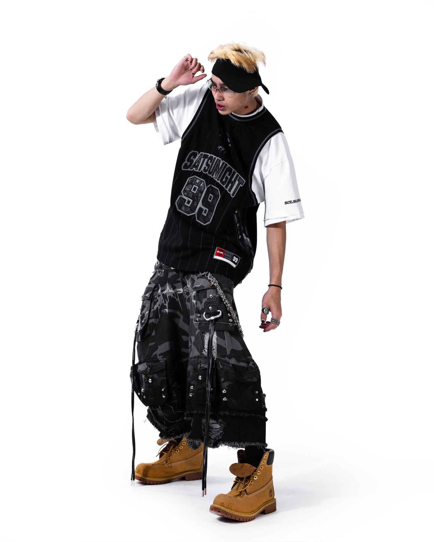 STREET-CAMO 2.0 - WASHED GREY DENIM SHORTS (PRE-ORDER)