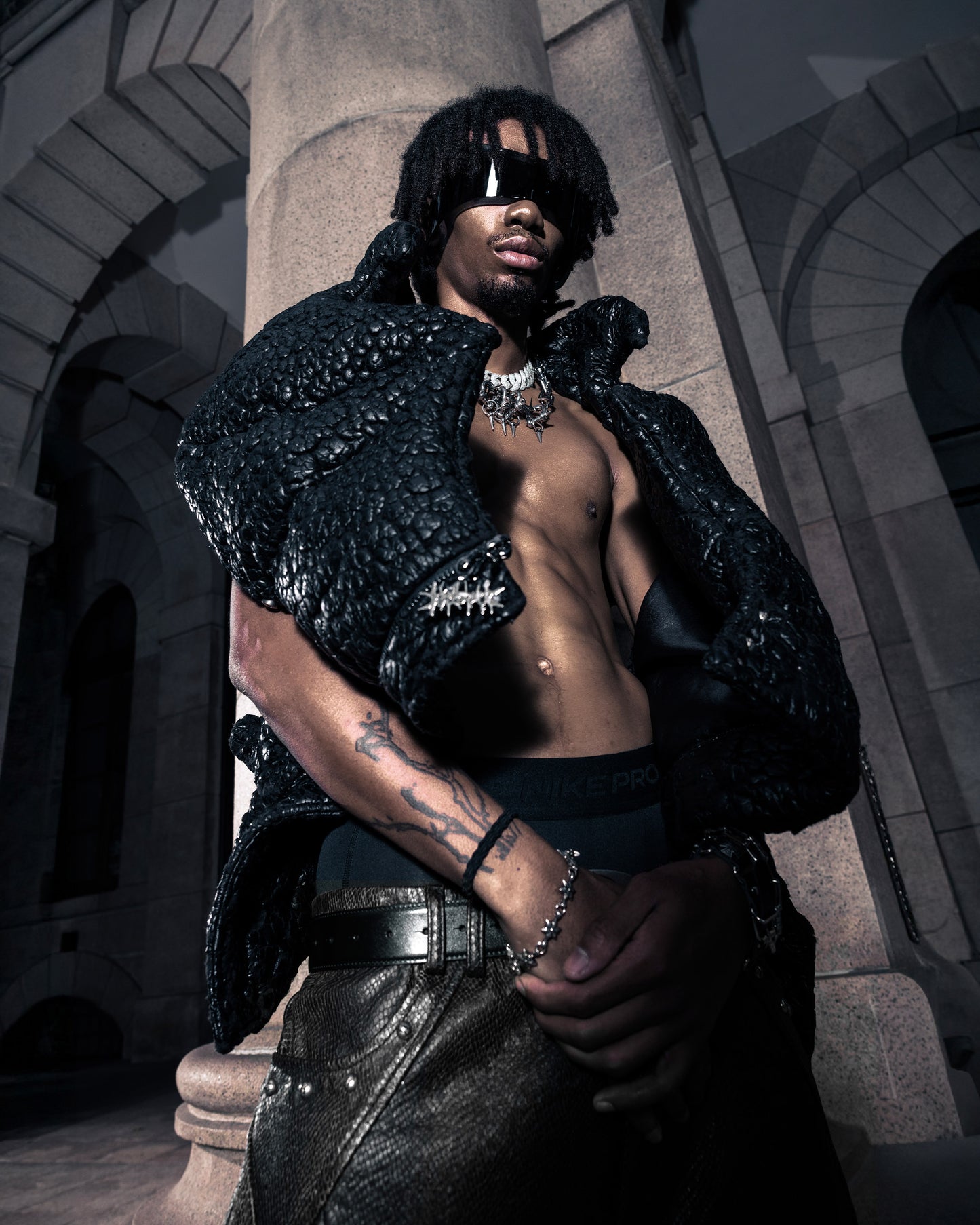 SSN V.05 SPECIAL CRACKED TEXTURE FABRIC VEST JACKET - NOTHING LASTS FOREVER (PRE-ORDER)