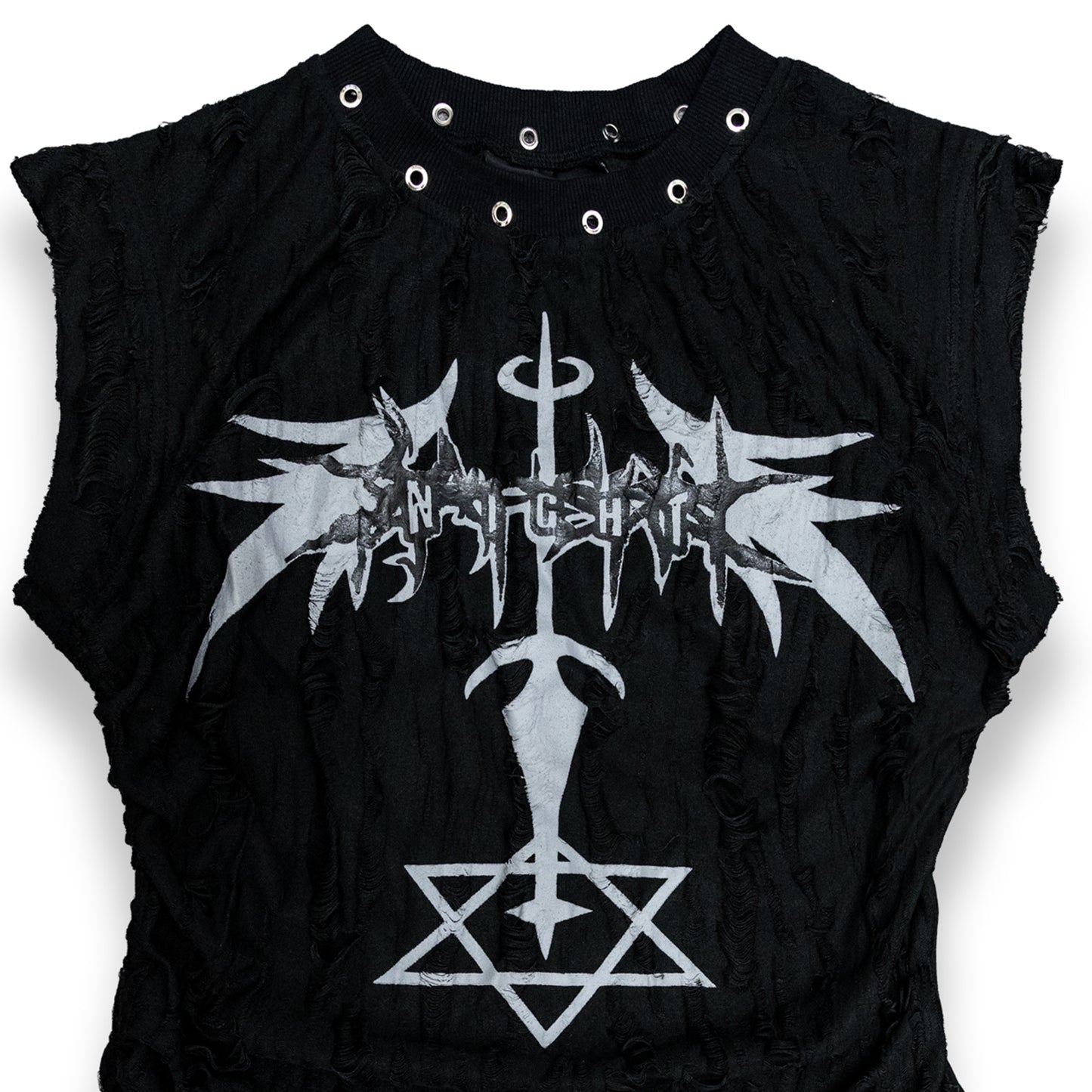 <DEVIL^ANGEL FRIENDSHIP> GRUNGE TANK - BLACK(NEW COLOR)