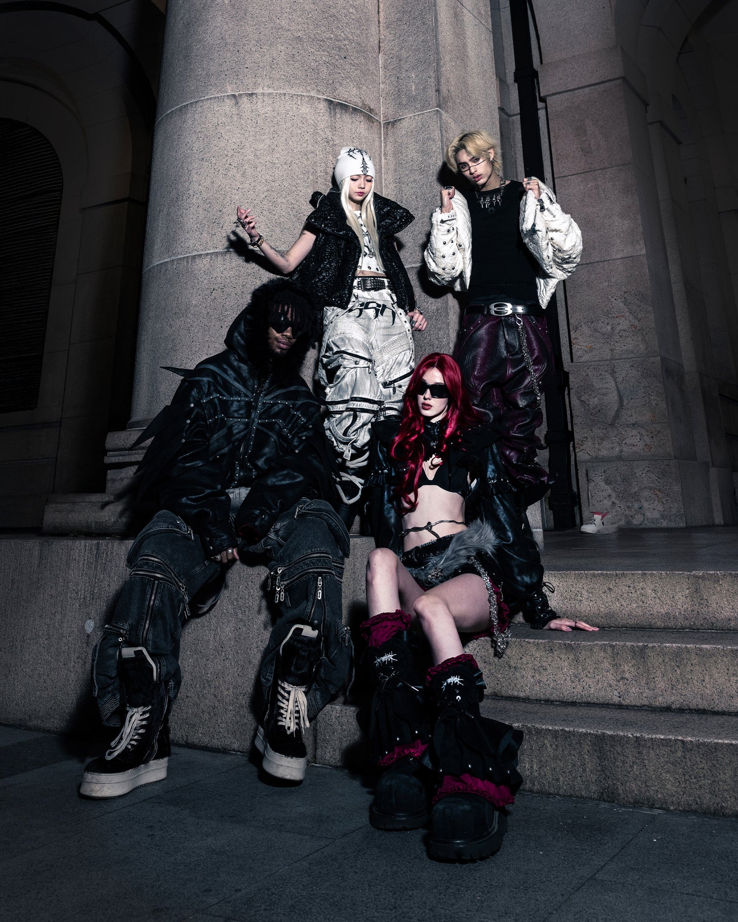 SSN V.05 BRITISH FLAG DESIGN LEATHER JACKET NO. 99 - DOUBLE-SIDED BLACK & DARK RED (PRE-ORDER,LIMITED)