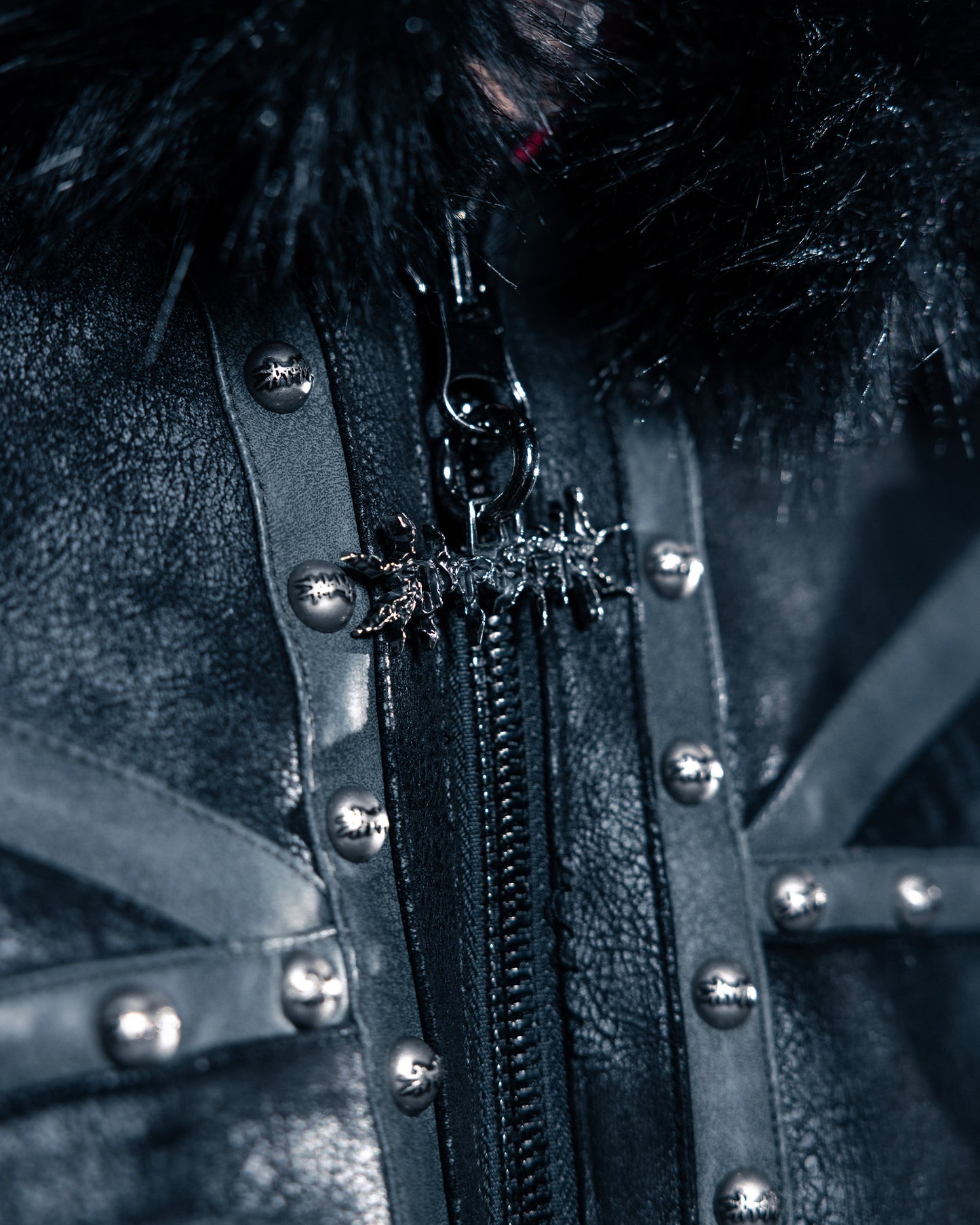 SSN V.05 BRITISH FLAG DESIGN LEATHER JACKET NO. 99 - DOUBLE-SIDED BLACK & DARK RED (PRE-ORDER,LIMITED)