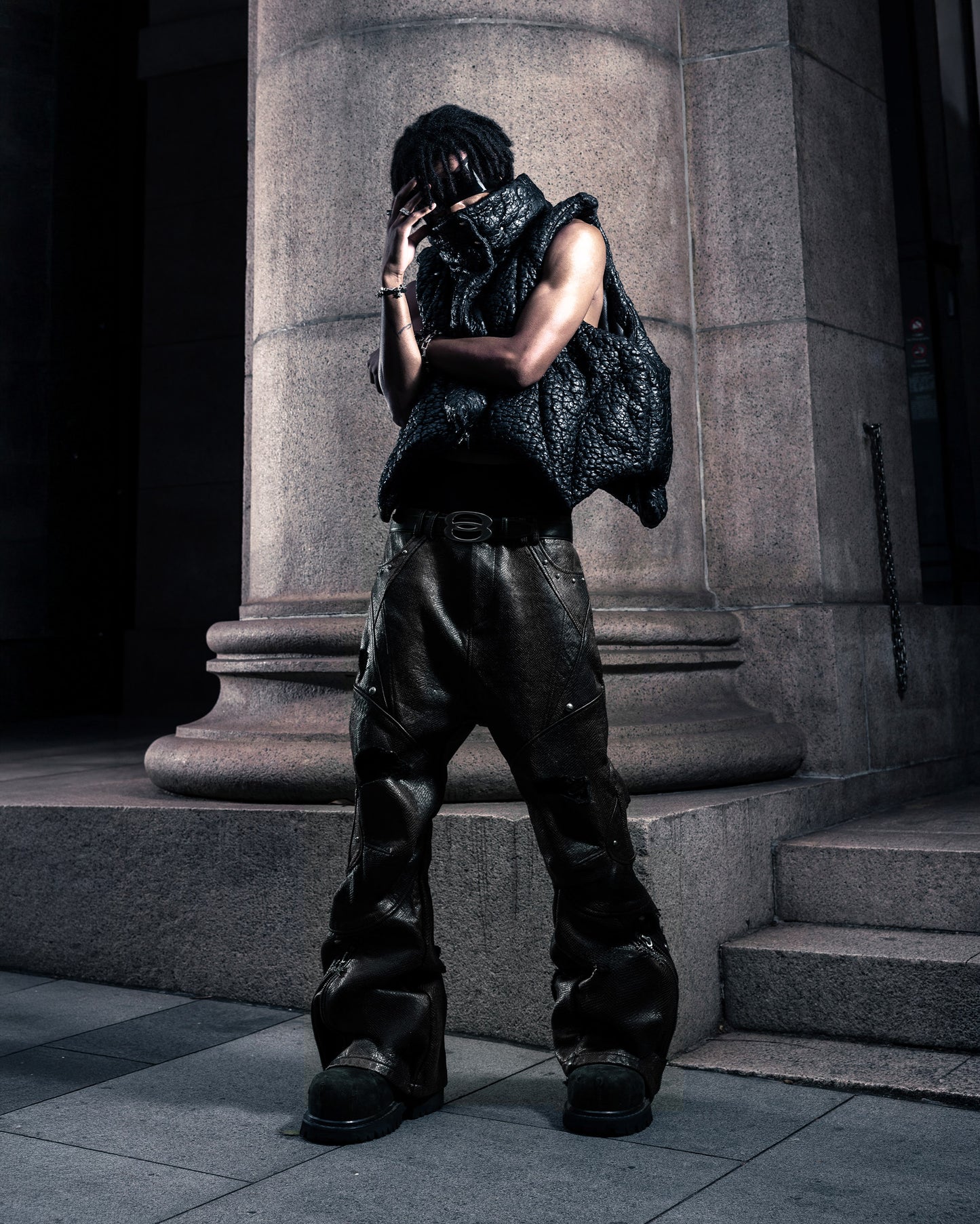 SSN V.05 SPECIAL CRACKED TEXTURE FABRIC VEST JACKET - NOTHING LASTS FOREVER (PRE-ORDER)