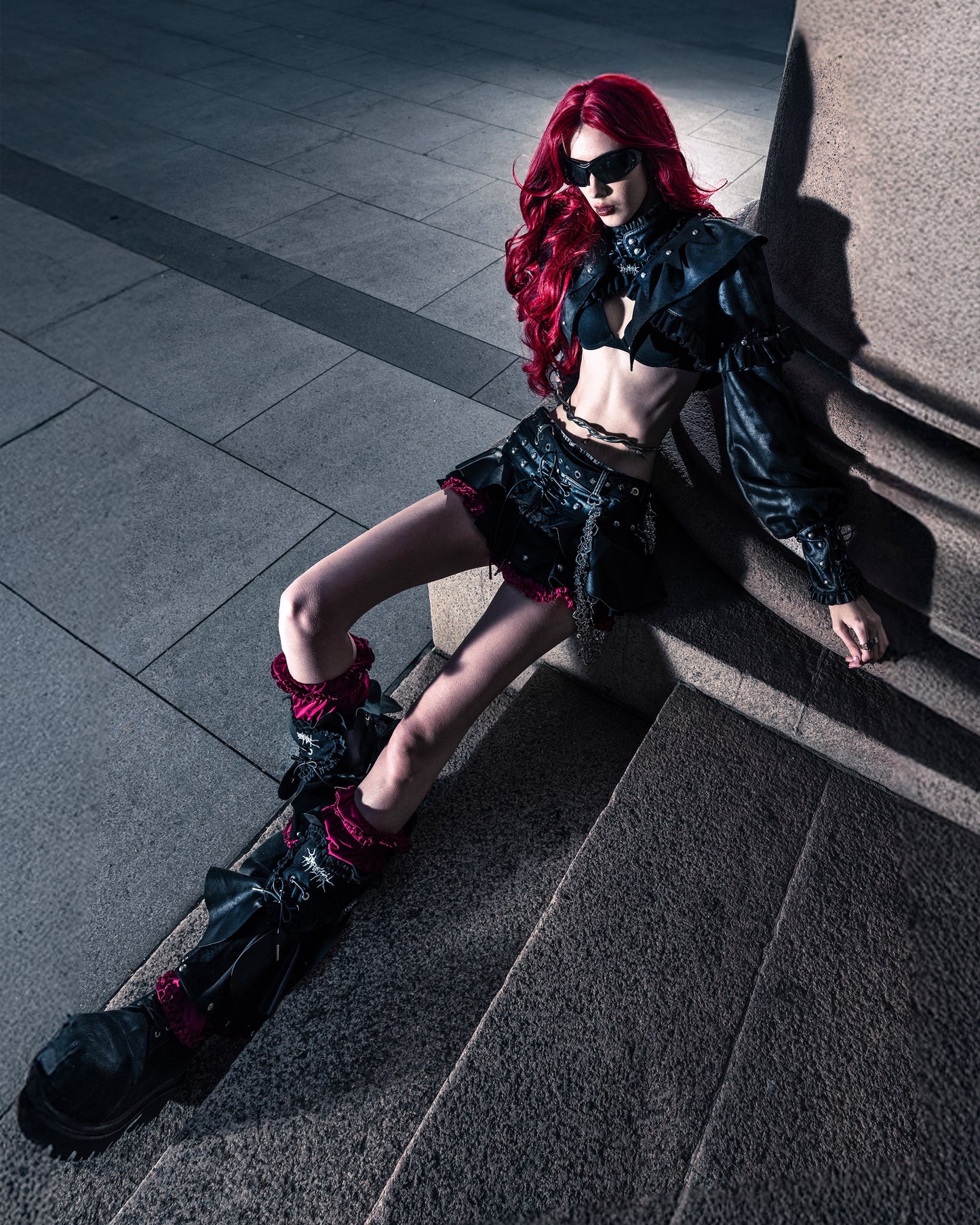 SSN V.05 TRIPLE-COLLAR SHORT LEATHER JACKET - BLACK (PRE-ORDER)