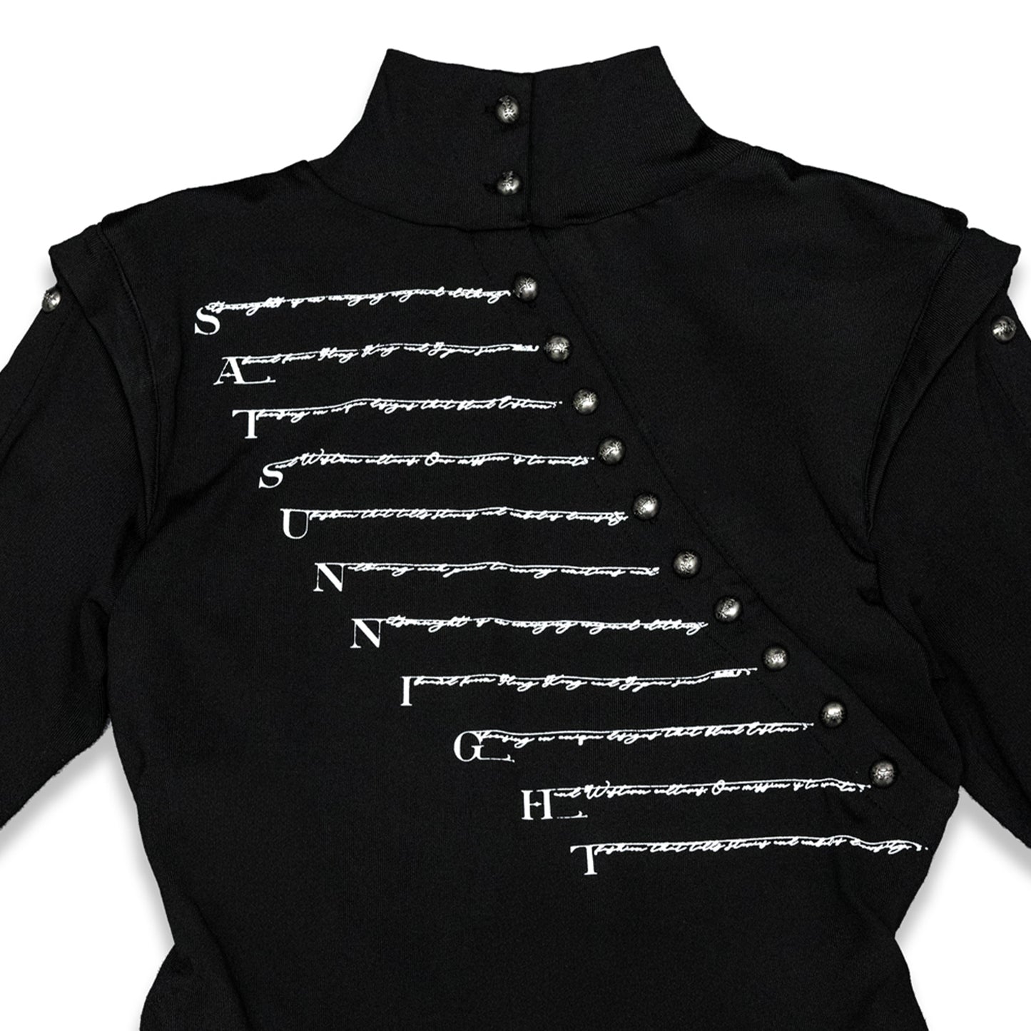 <LOST IN CASTLE> NAPOLEONIC HIGH NECK TOP - BLACK