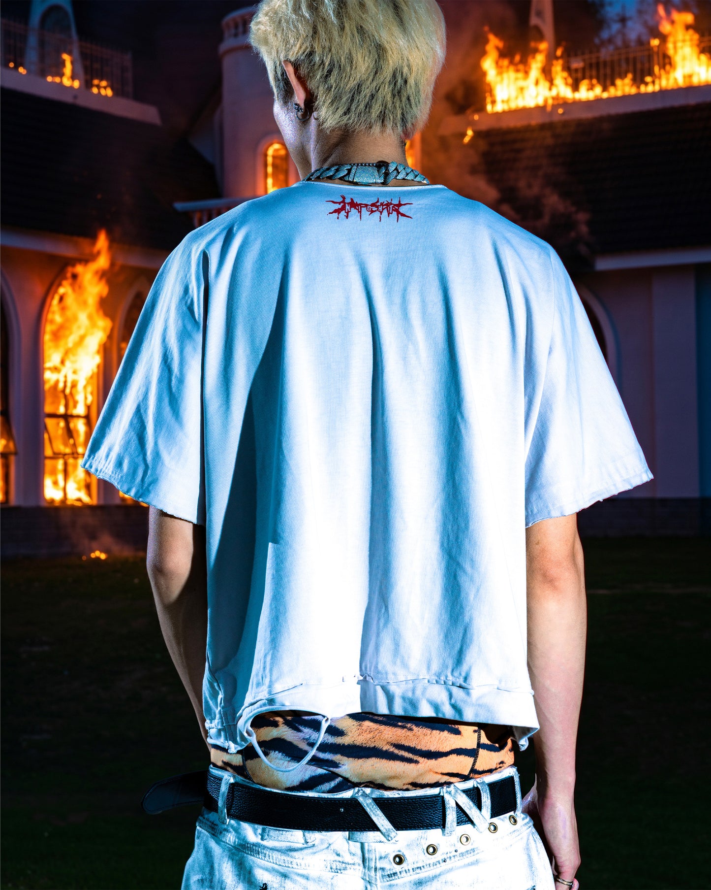 SSN V.06 <LOST PEACE CROSS> BOTH SIDES T-SHIRT - WHITE