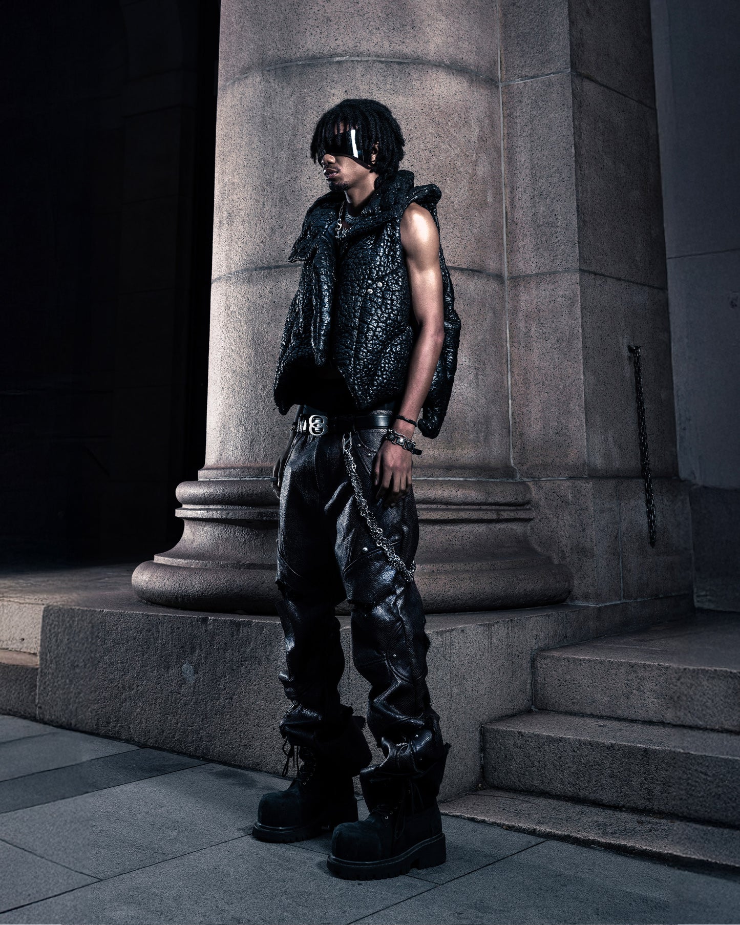 SSN V.05 SPECIAL CRACKED TEXTURE FABRIC VEST JACKET - NOTHING LASTS FOREVER (PRE-ORDER)