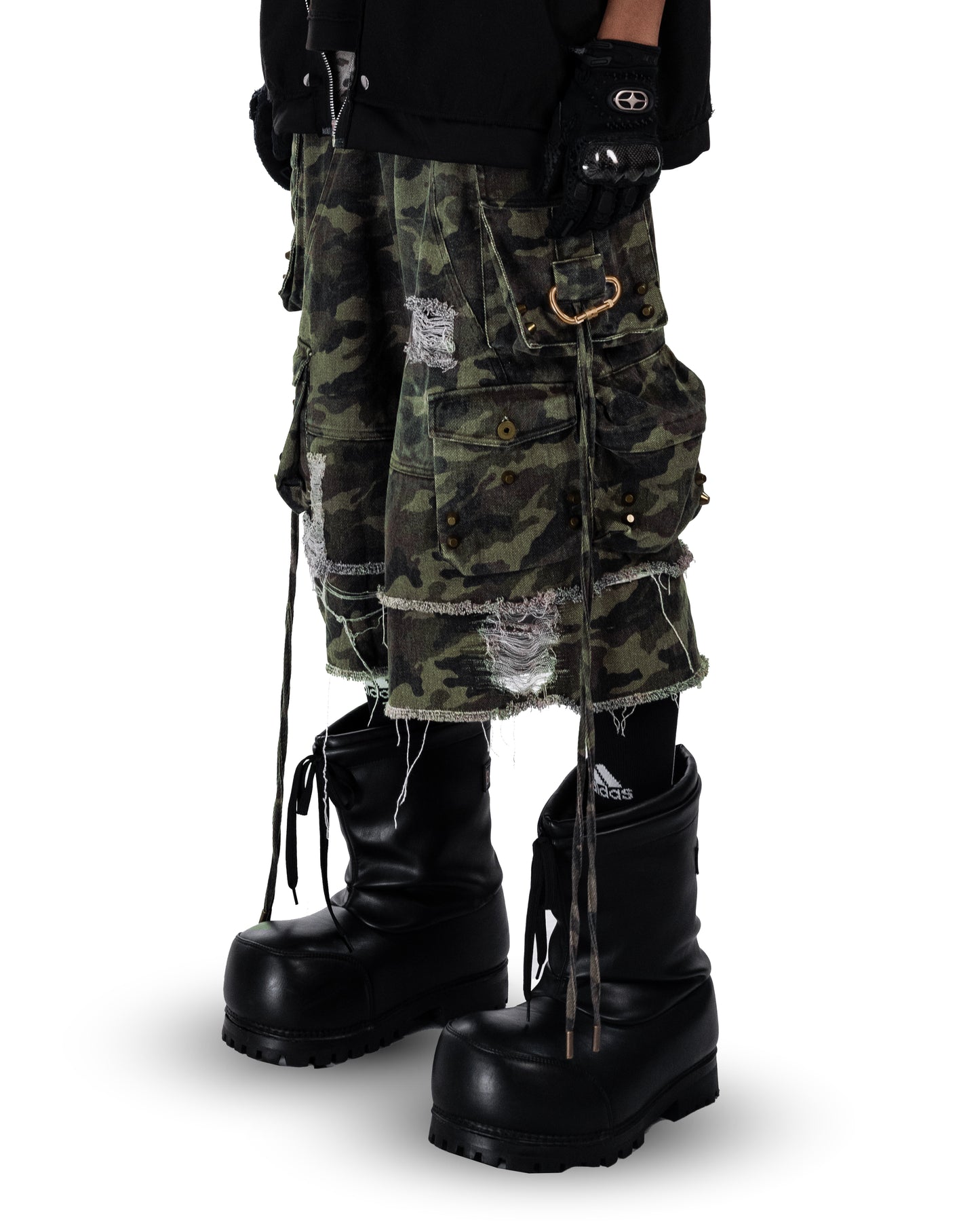 SSN V.02 <STREET-CAMO> WASHED SHORT PANTS  - CAMO GREEN