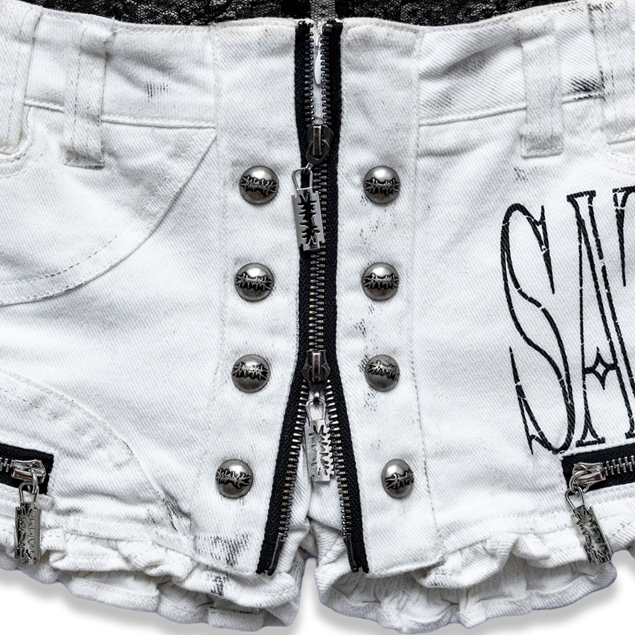 LACE TRIM HOT SHORTS - POLLUTED WHITE – SATSUN NIGHT