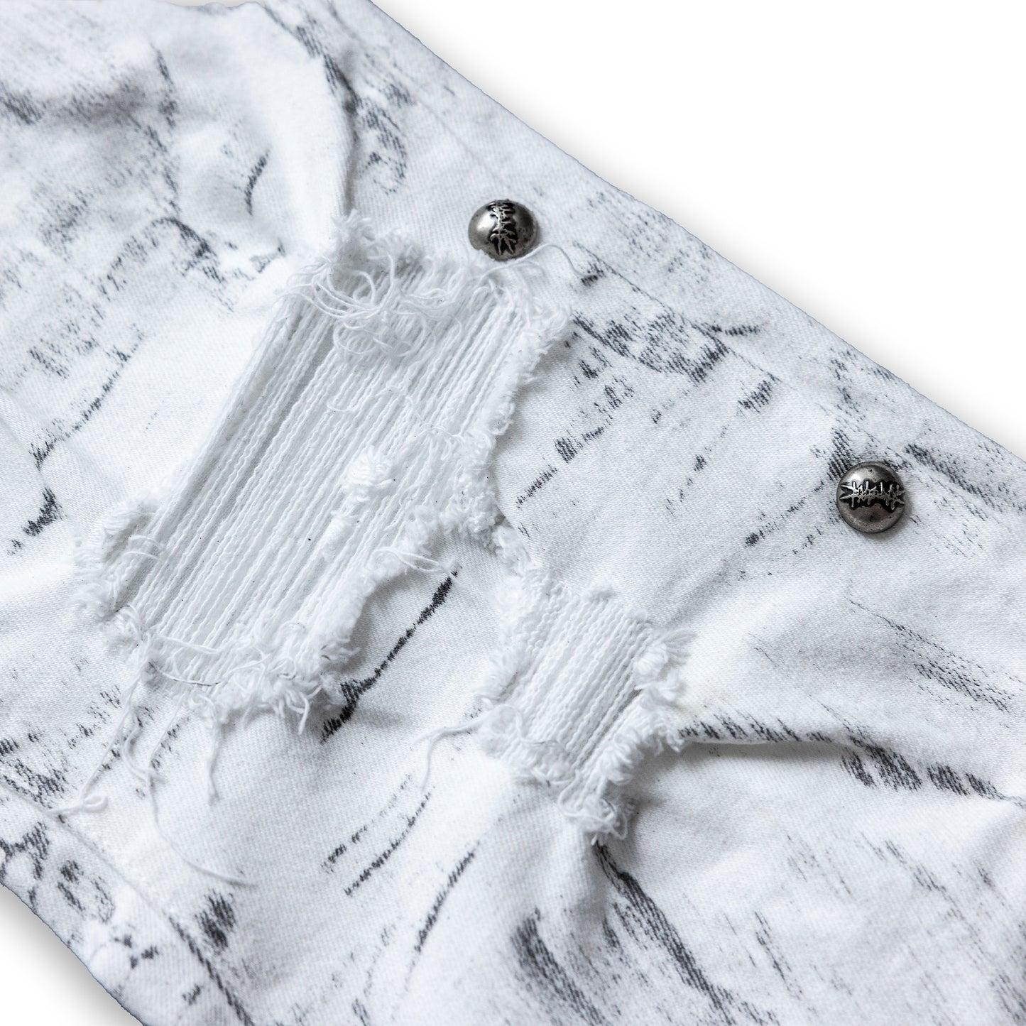 <LOST IN CASTLE> CURVED DENIM PANTS - POLLUTED WHITE