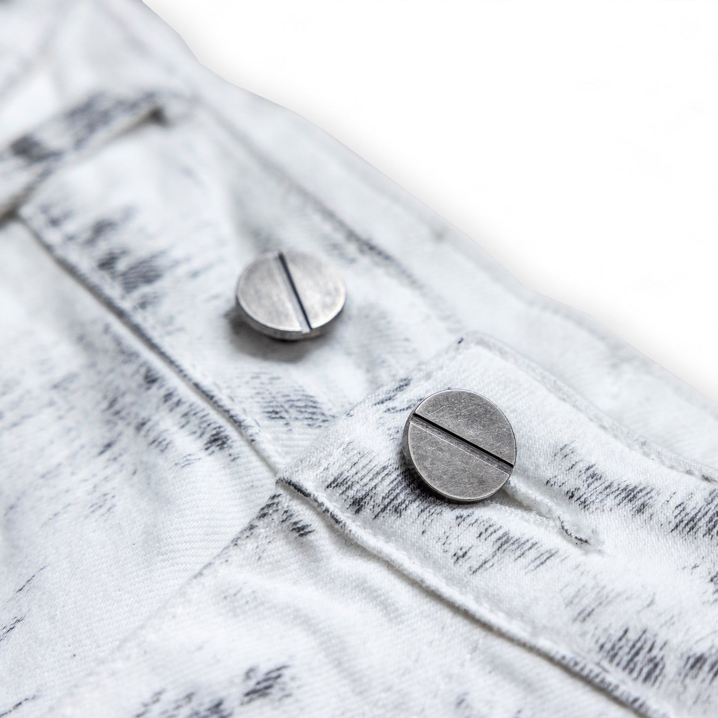 <LOST IN CASTLE> CURVED DENIM PANTS - POLLUTED WHITE