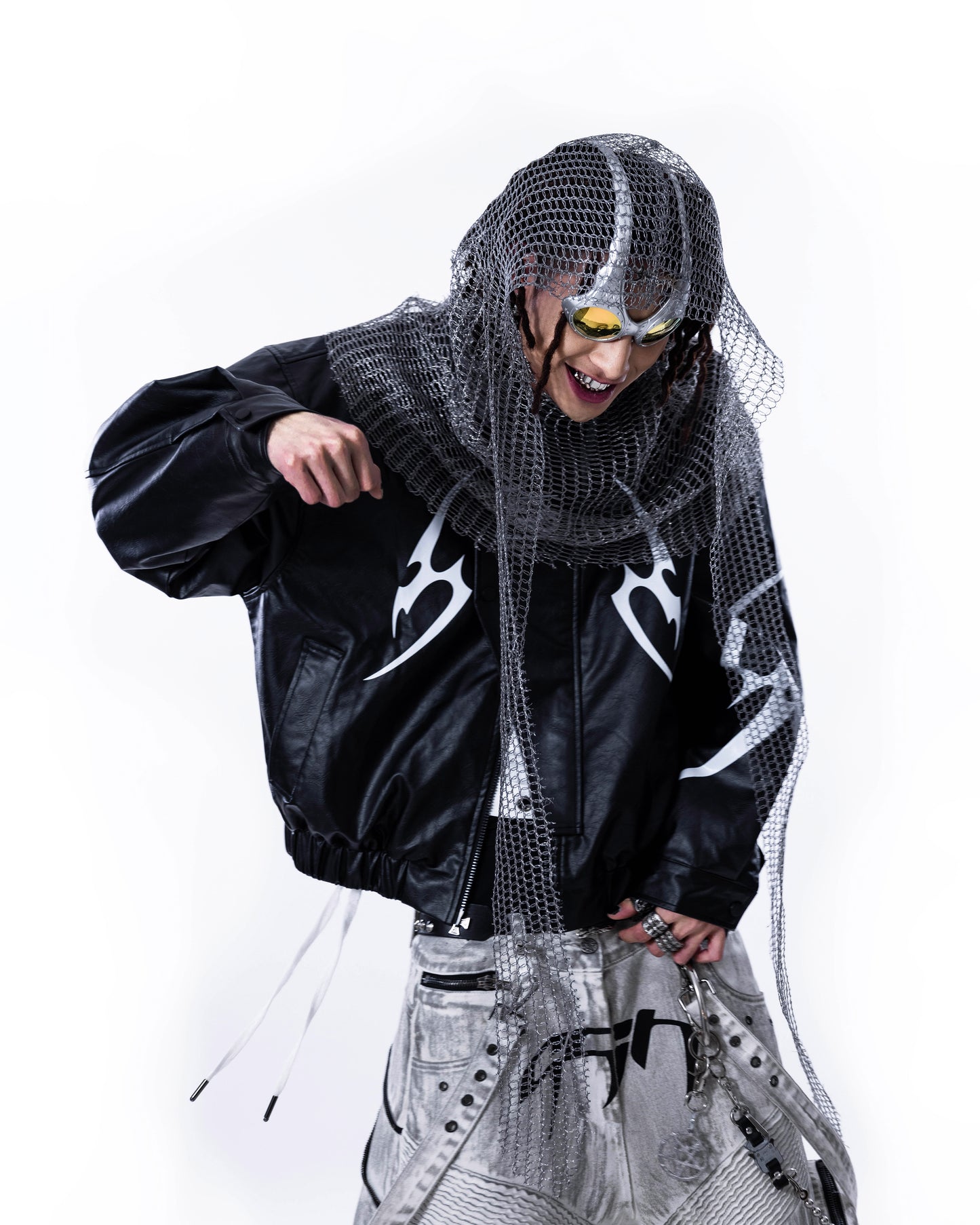 <IT's N0T BLACK & WHITE> LEATHER JACKET - POLLUTED RED
