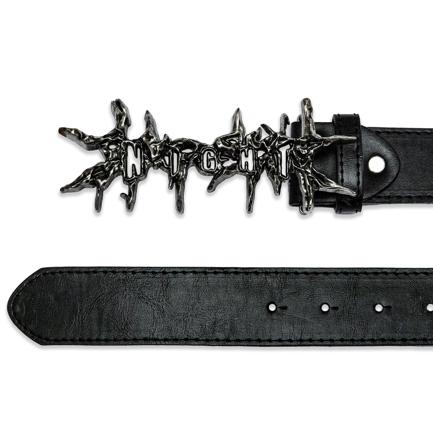 <SSN> DARK RIFT METAL LEATHER BELT - BLACK