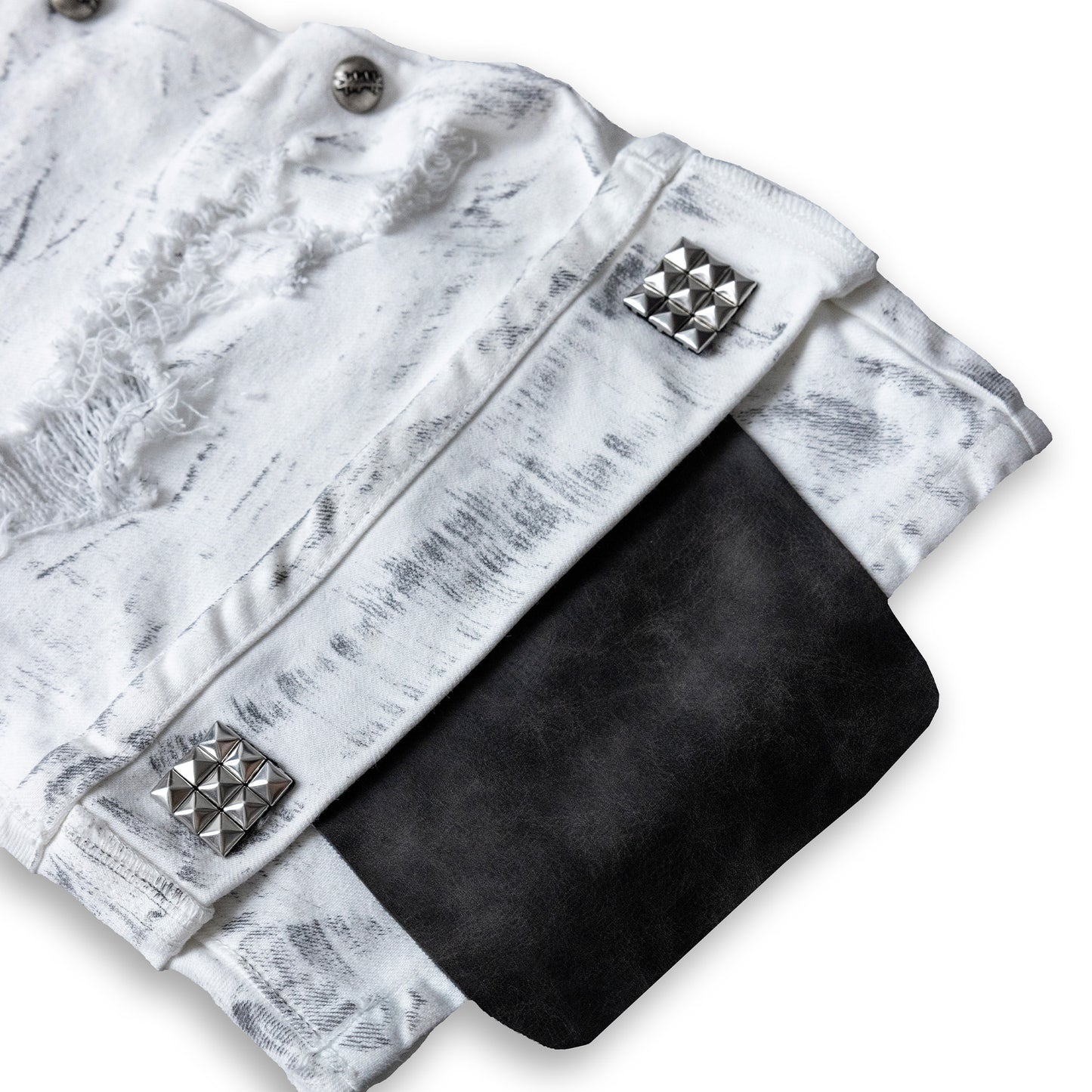 <LOST IN CASTLE> CURVED DENIM PANTS - POLLUTED WHITE