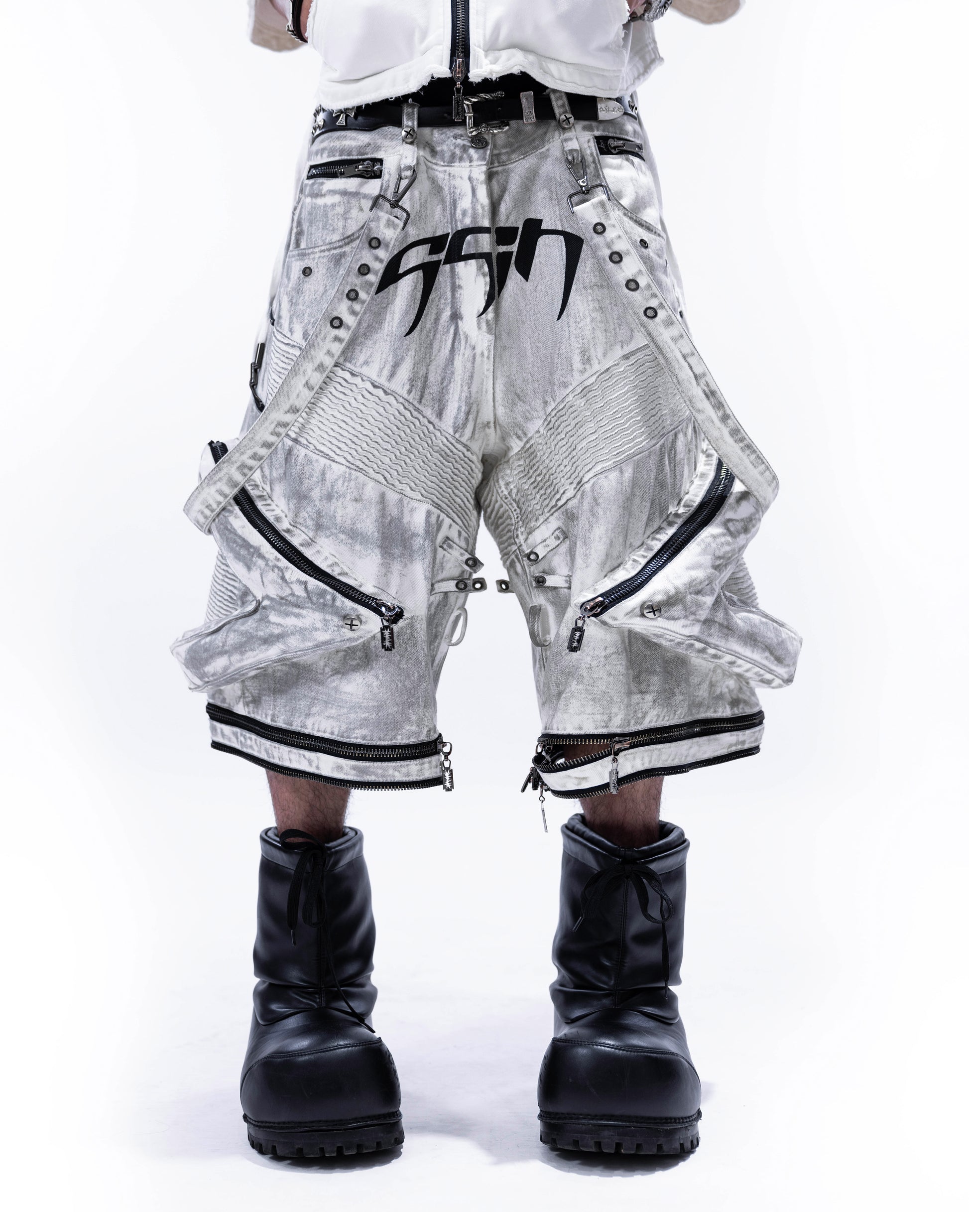 <IT's N0T BLACK & WHITE> HEAVY-DUTY DENIM PANTS - POLLUTED WHITE (PRE-ORDER)