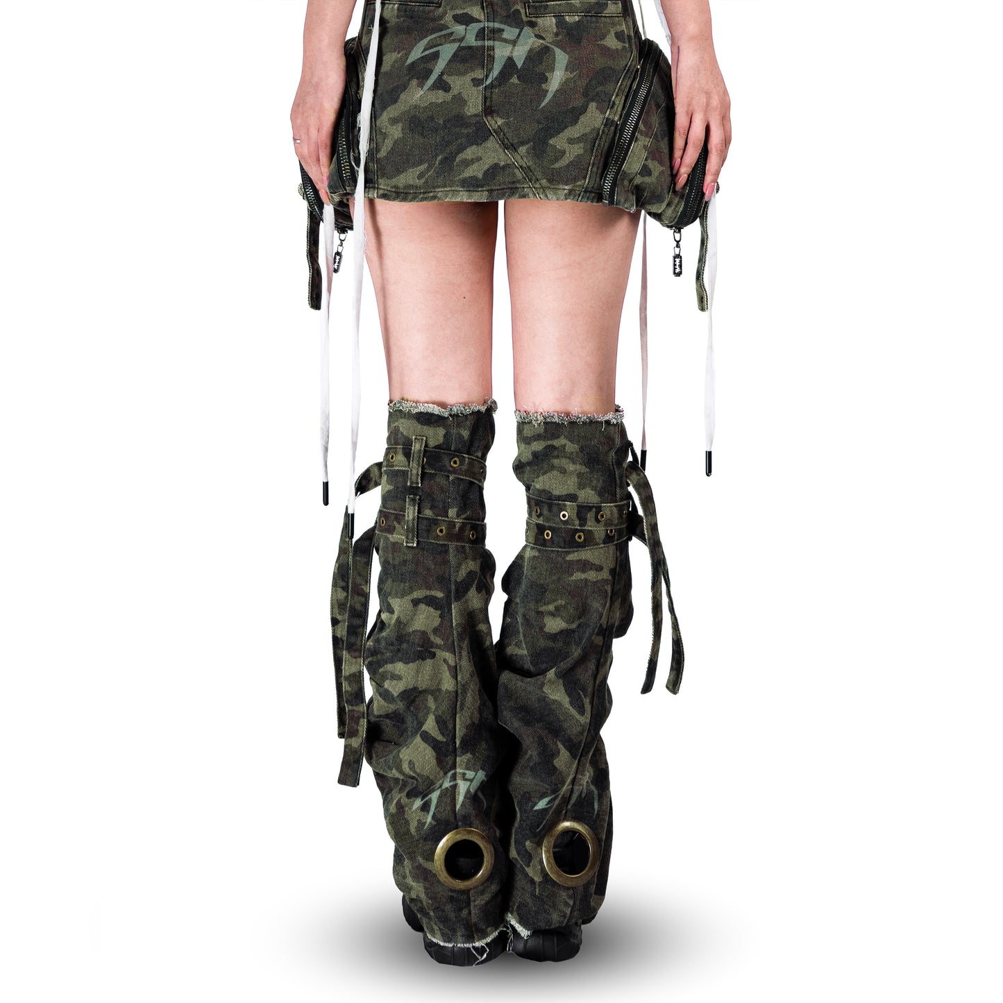 SSN V.02 <STREET-CAMO> WASHED HAND & LEG WARMERS - CAMO GREEN